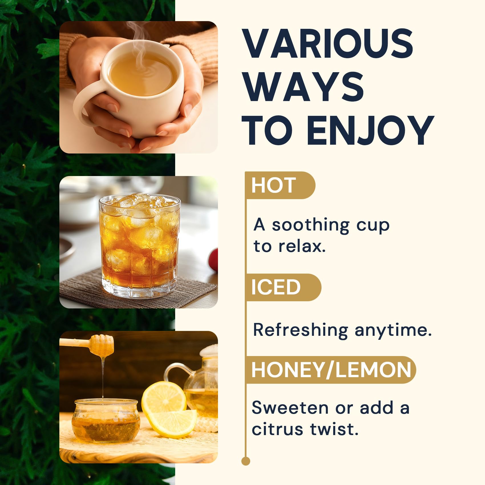 HIIHONE aroma-rich ginger infusion for a soothing cup at home.