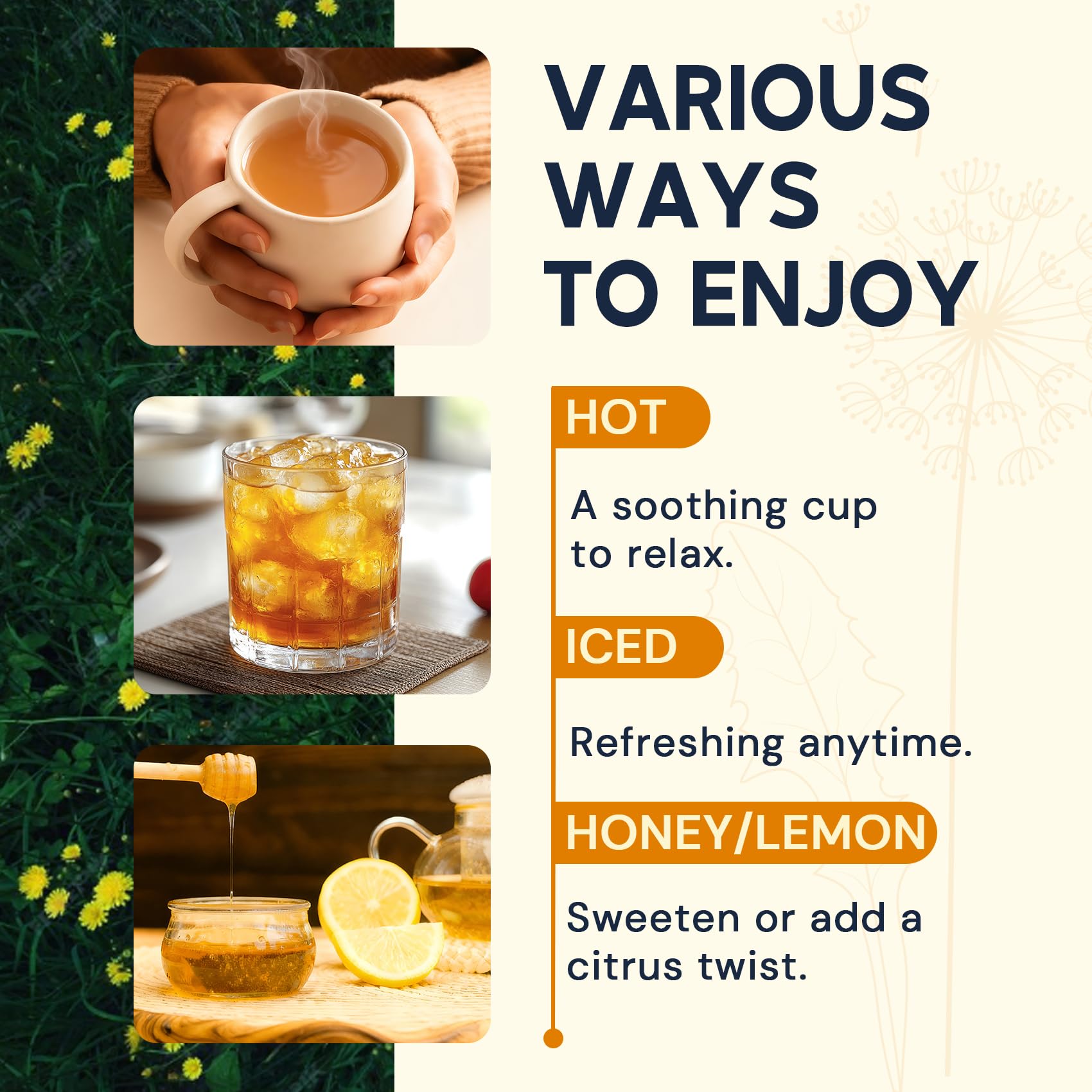 HIIHONE ingredients close-up featuring vitamins and minerals.