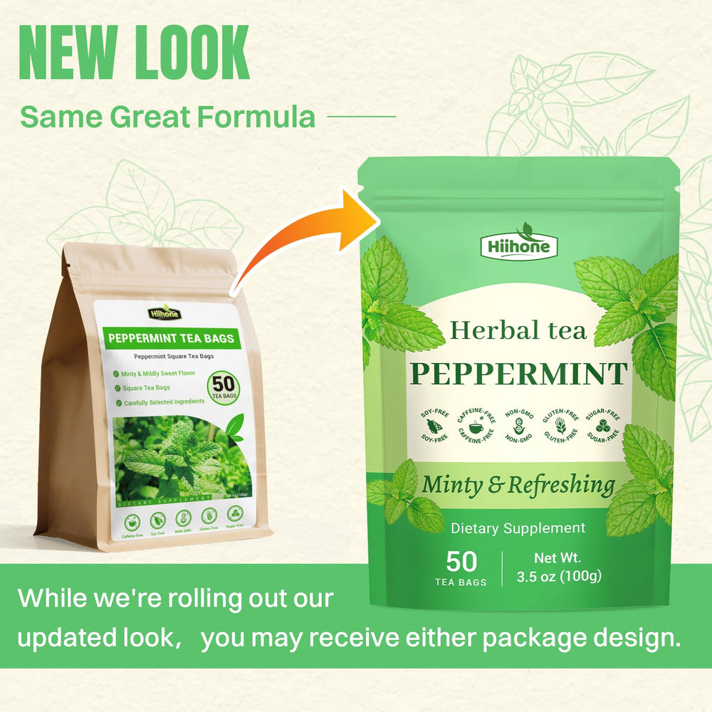 Hiihone peppermint tea bags with pure peppermint ingredients for daily delight.