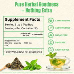Hiihone peppermint tea bags steeping hot cup ready beverage.