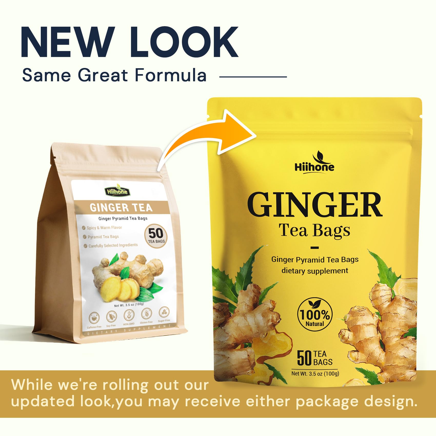 HIIHONE pure ginger root tea provides a comforting caffeine-free option.