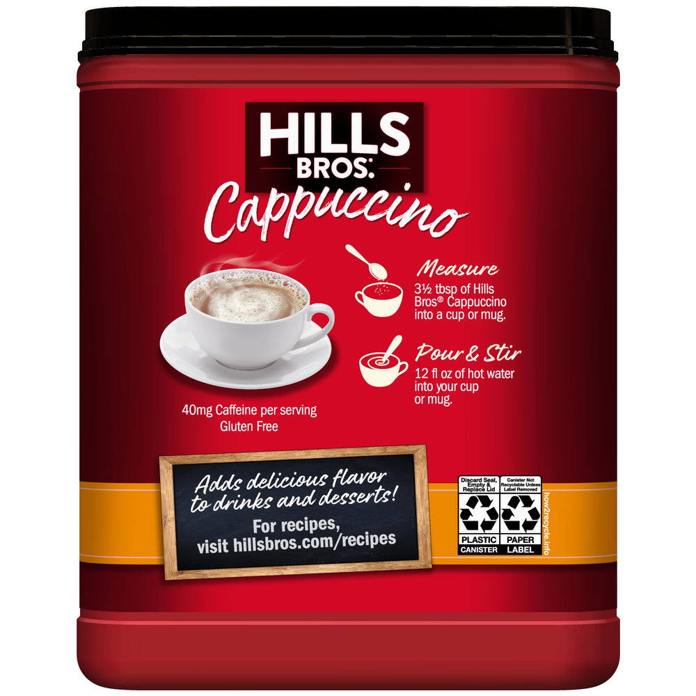 Hills Bros Cappuccino Mix creamy creamer swirl enhances latte texture