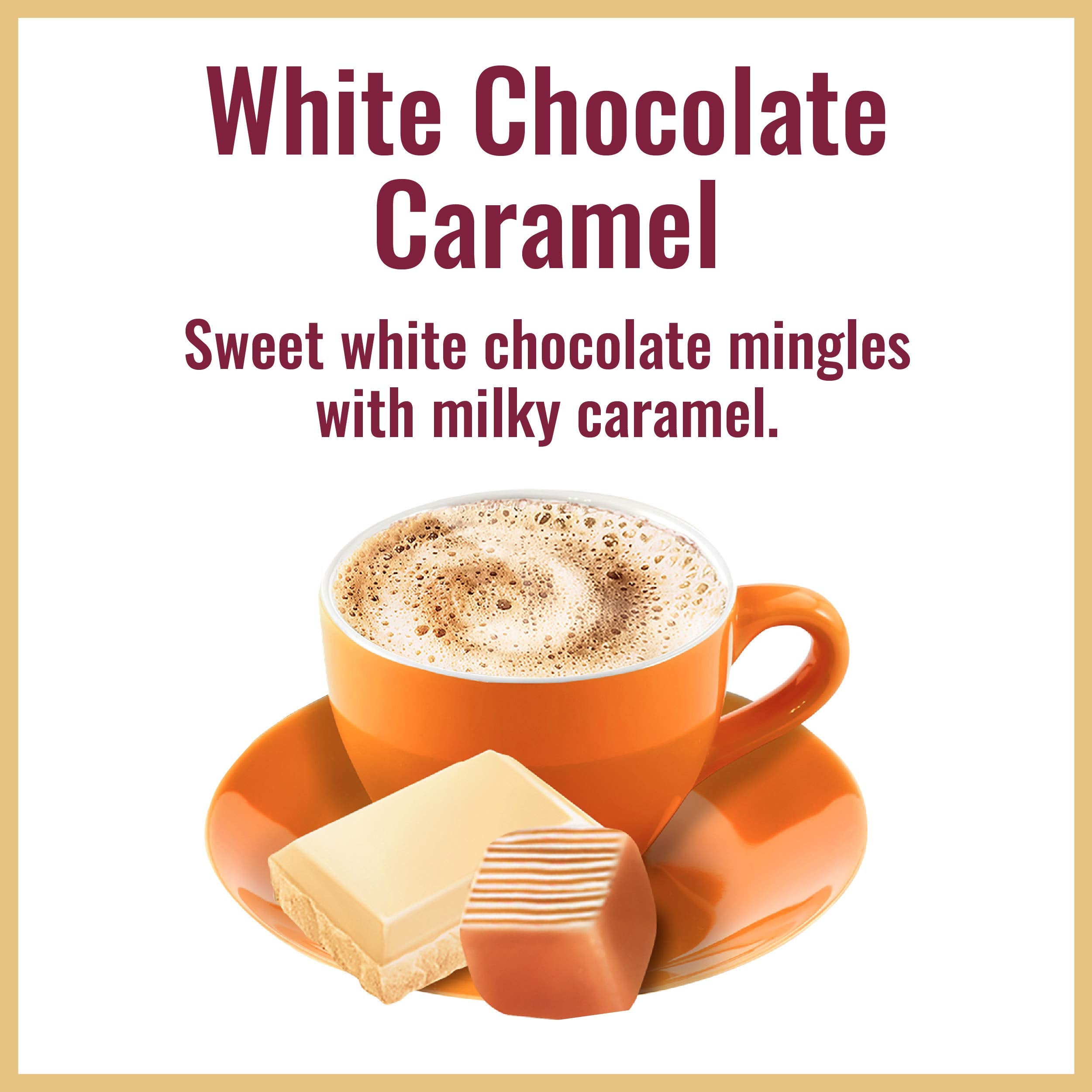 Hills Bros Cappuccino Mix pouring into cup for quick café-style drink