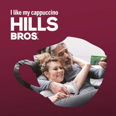 Hills Bros Iced Mocha Cappuccino beverage looks refreshing and creamy.