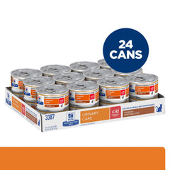Hill's c/d Multicare Stress cat food stew bowl, appealing texture for urinary health.