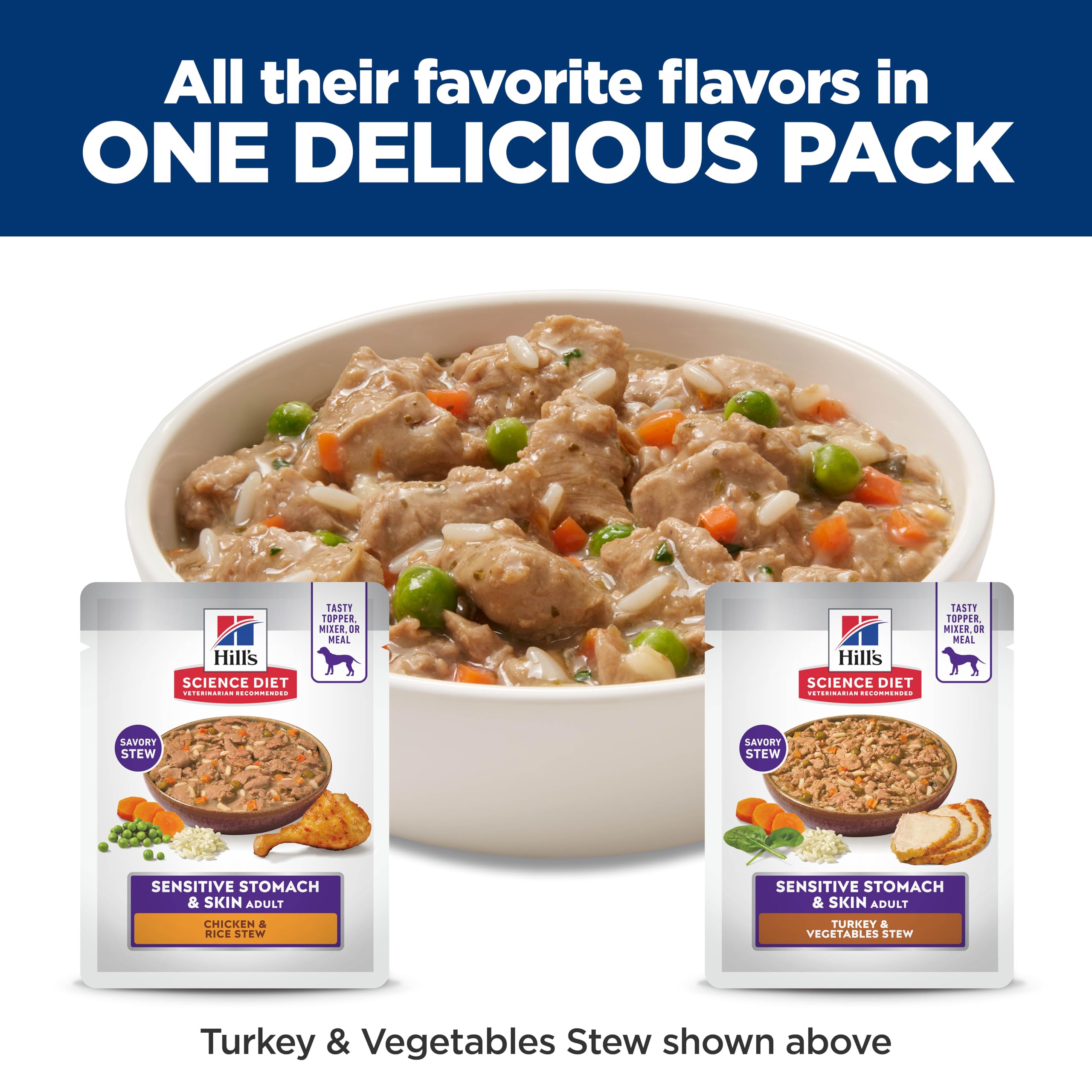 Hill's Science Diet Sensitive Stomach & Skin pouch offers ready-to-serve convenience