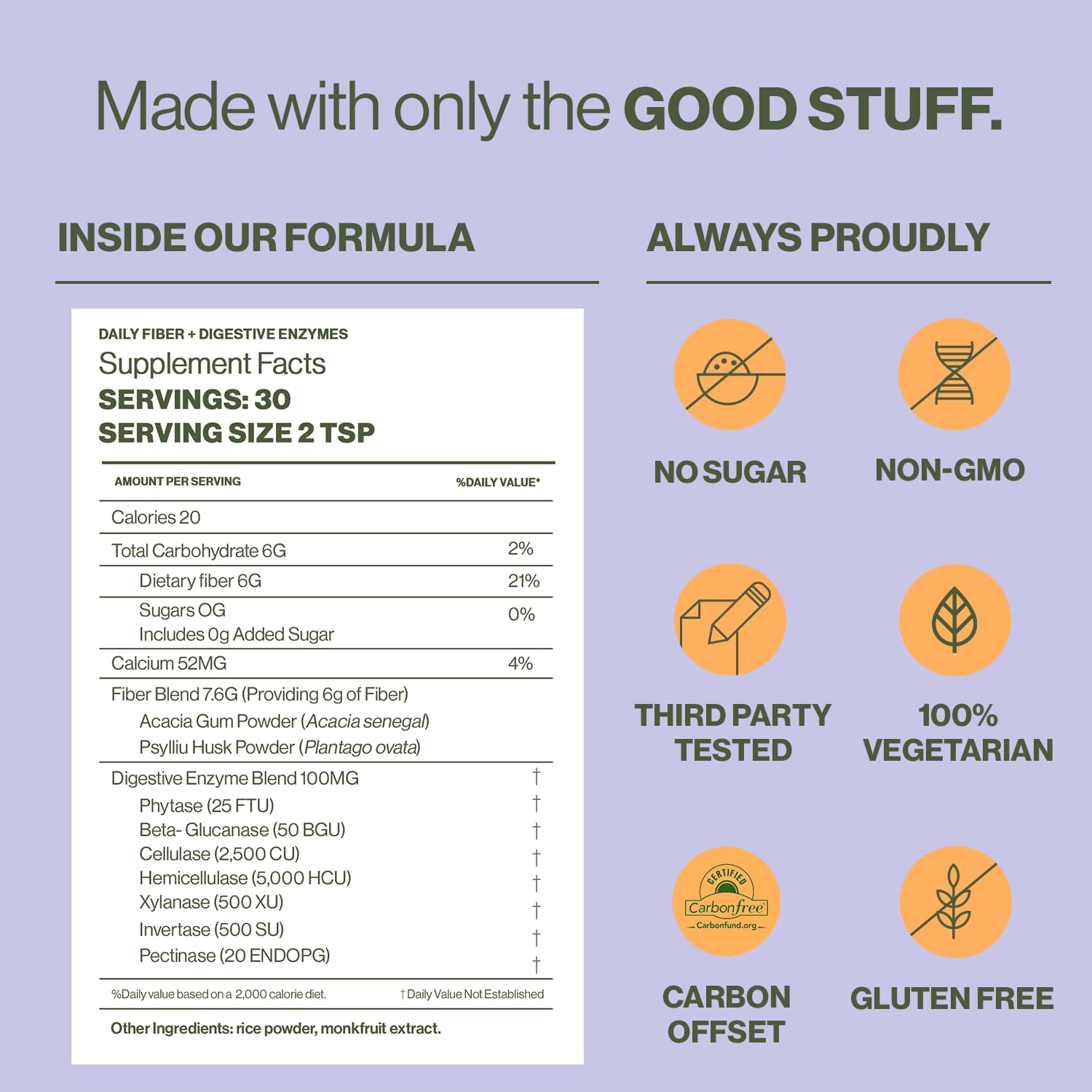 Hilma Daily Fiber packaging with clean label emphasizes natural ingredients.