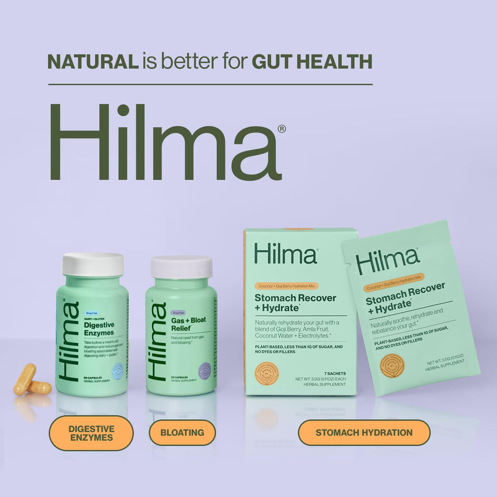 Hilma Digestive Enzymes packaging with 60 vegan capsules for daily support