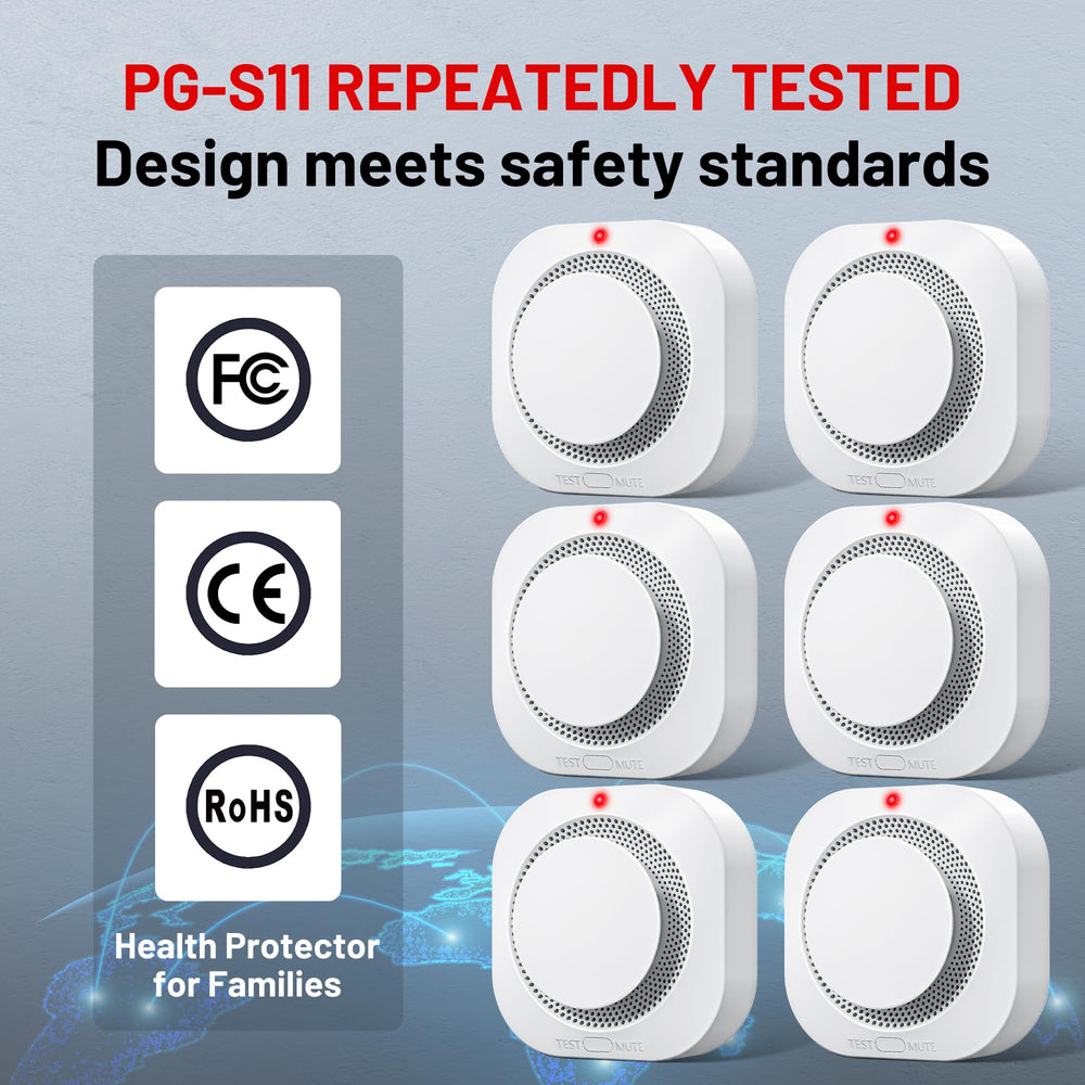 Hilmon Smoke Alarm battery compartment emphasizes long-lasting 3000mAh power for extended coverage.