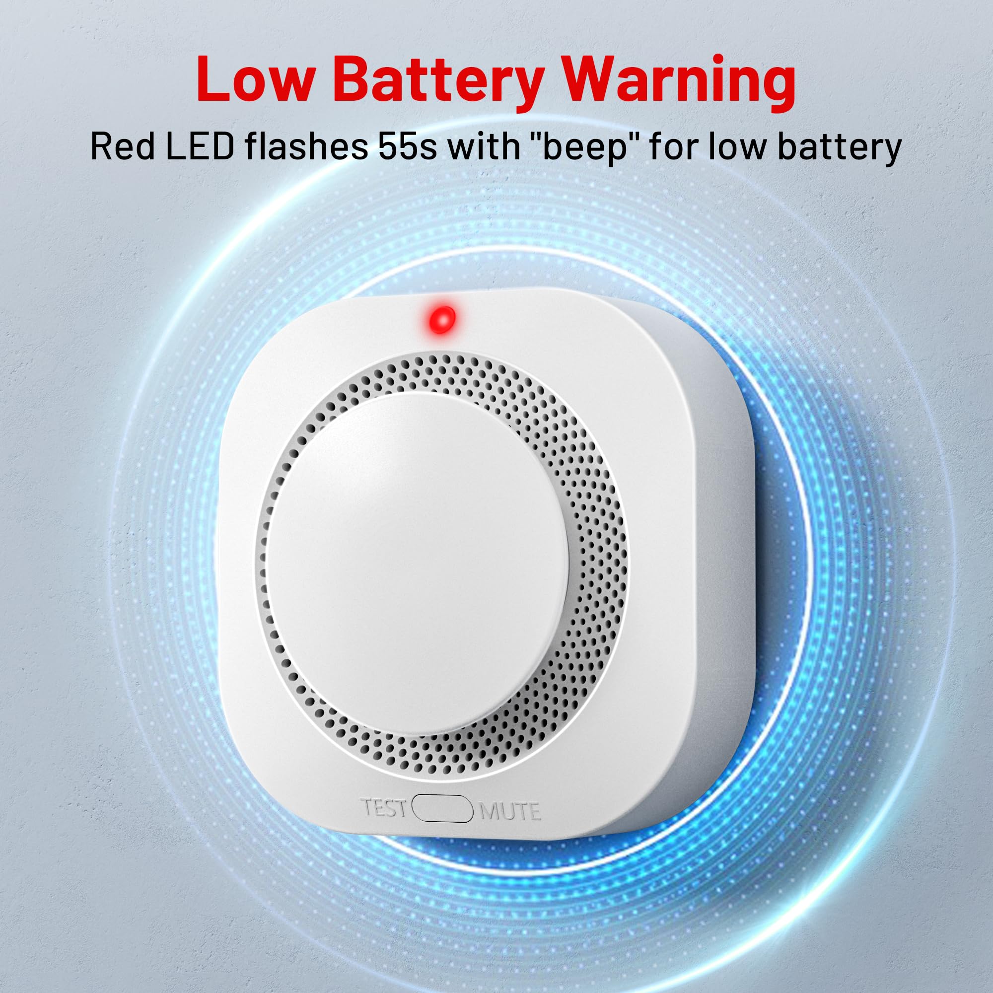 Hilmon Smoke Alarm dual-inlet honeycomb design ensures sensing from all directions.