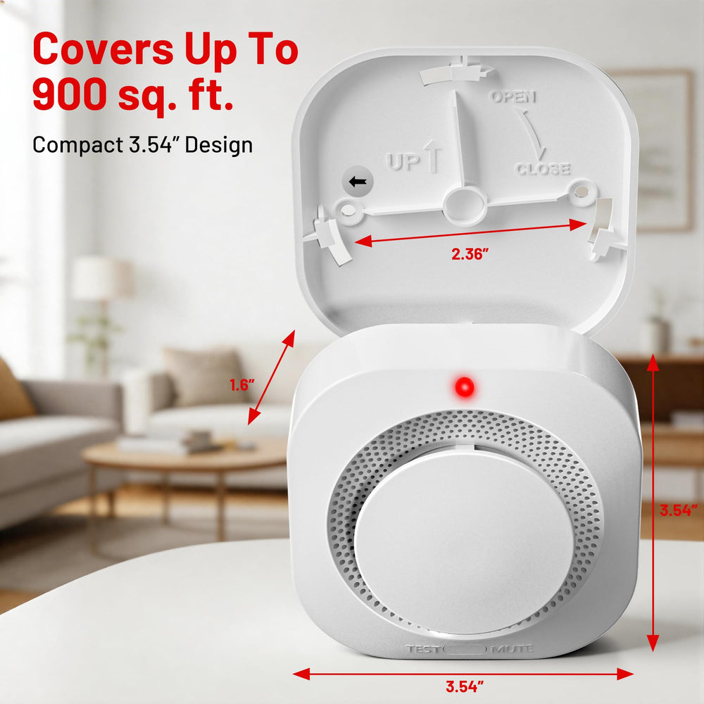 Hilmon Smoke Alarm dual-sensor housing highlights dual-layer intake for faster detection.