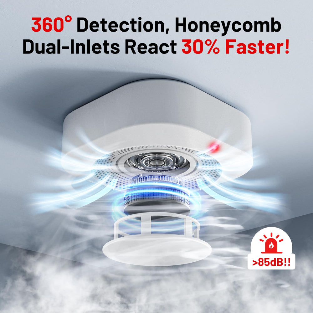 Hilmon Smoke Alarm LED indicator shows low-battery warning for proactive maintenance.