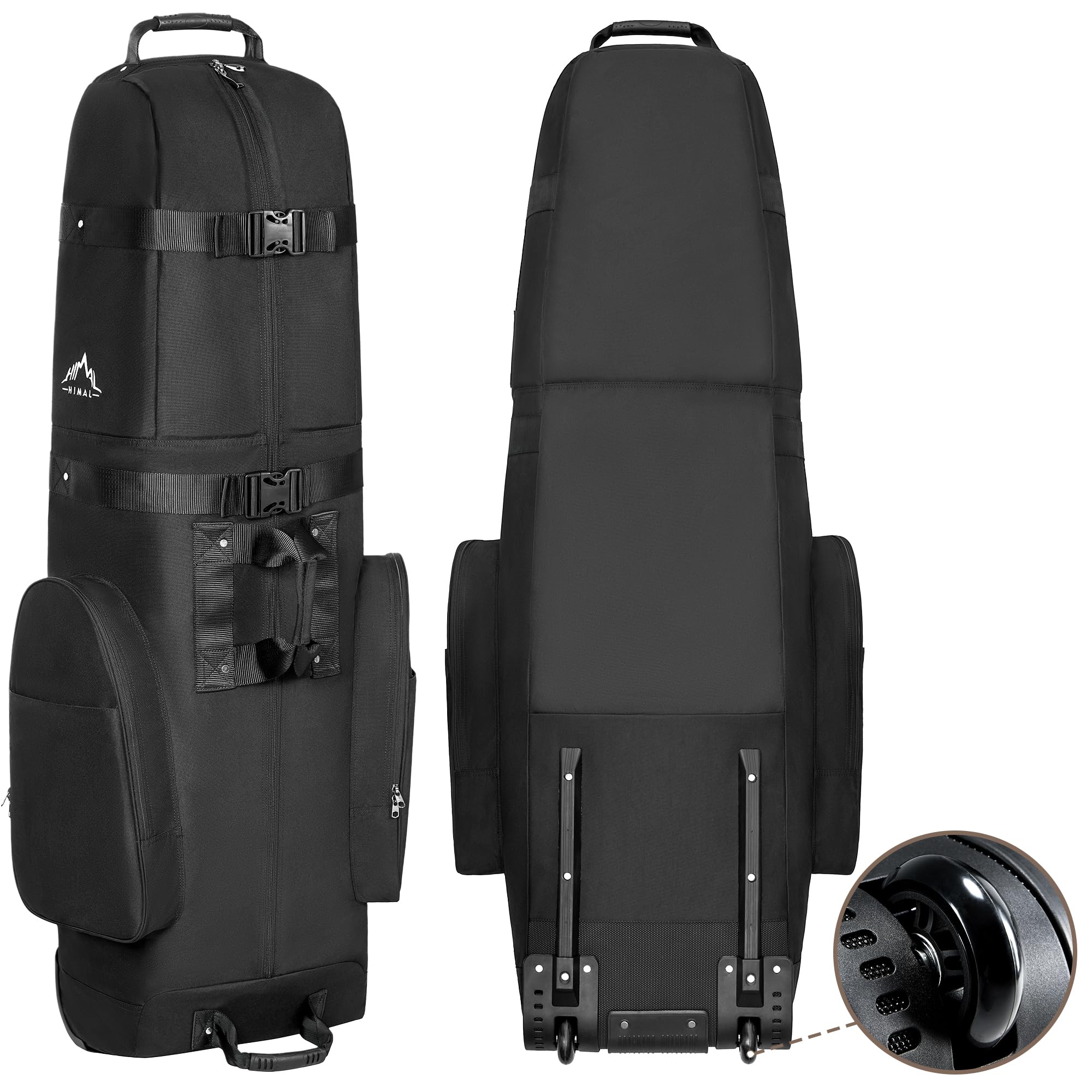 Himal Outdoors golf travel bag side view showing rugged 600D fabric for club protection