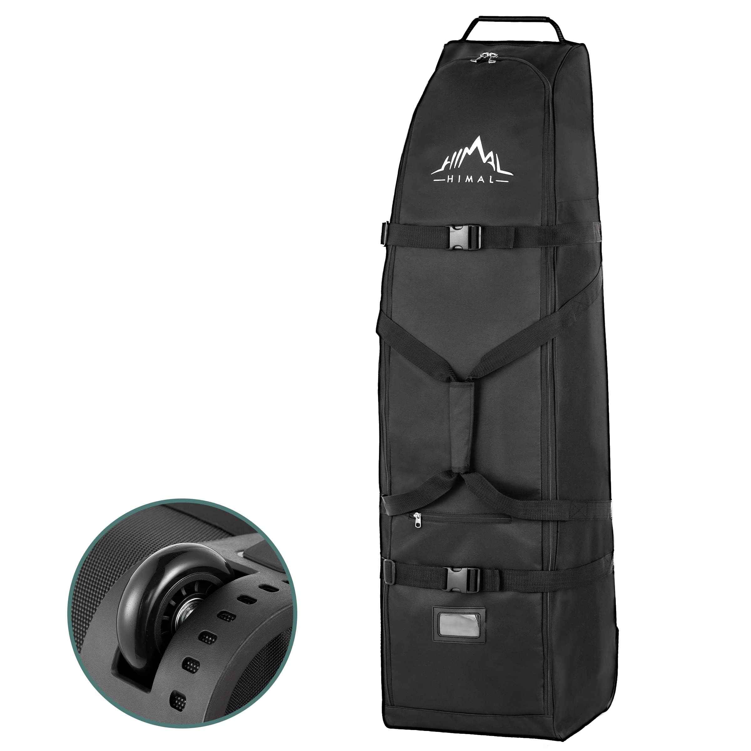 Himal Outdoors golf travel bag with wheels for easy airport transport.