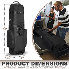 Himal Outdoors golf travel bag wheels image highlighting smooth transport through airports