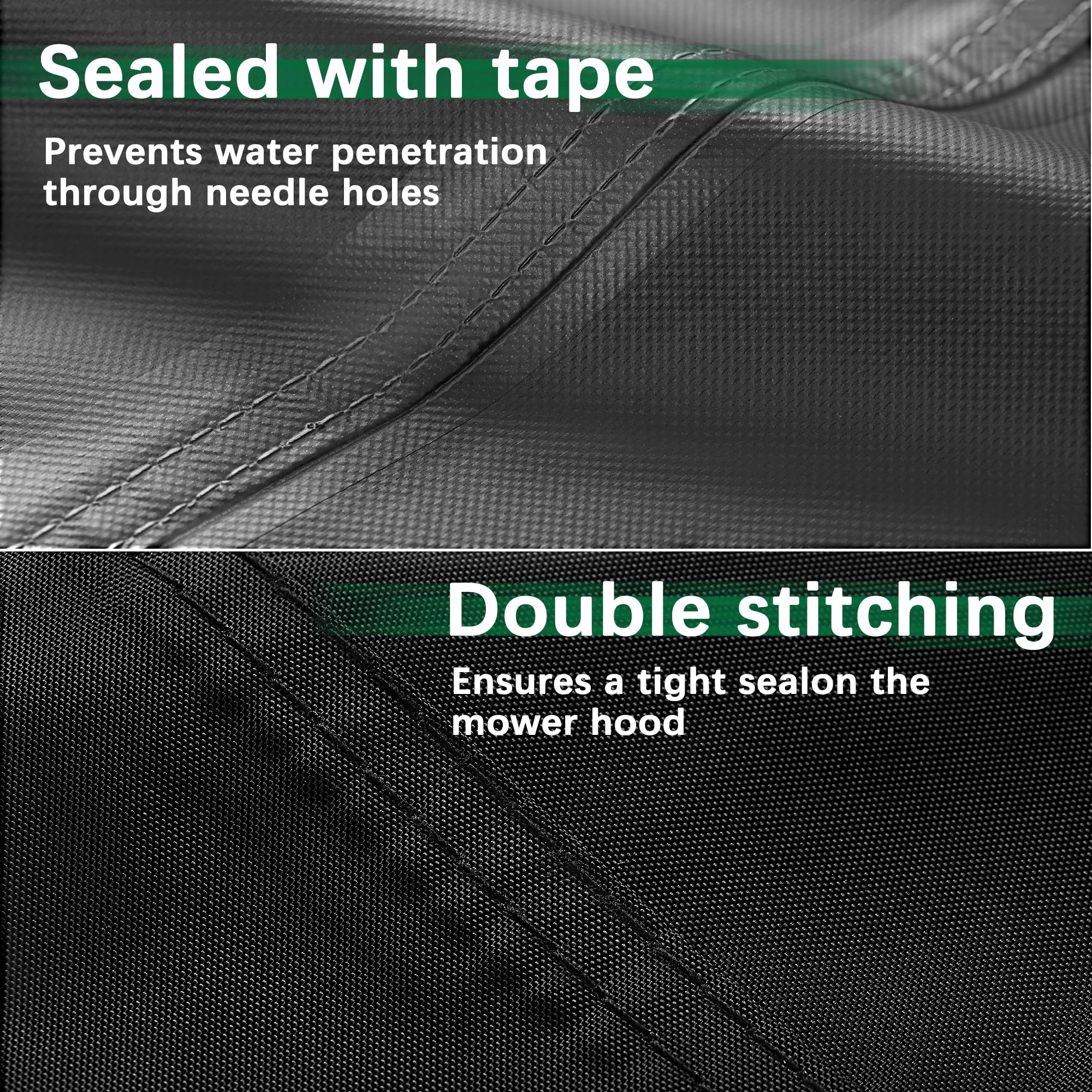 Himal Outdoors Pro mower cover close-up on reinforced stitching details