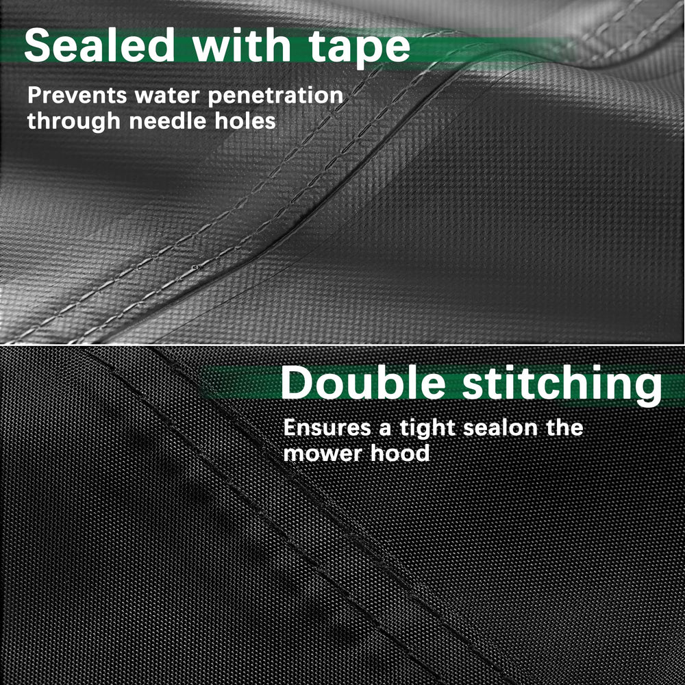 Himal Outdoors Pro mower cover close-up on reinforced stitching details