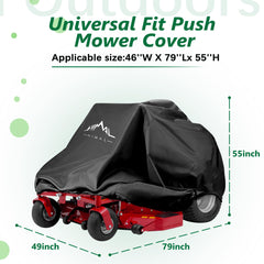 Himal Outdoors mower cover showcases waterproof coating shielding from rain and dust.