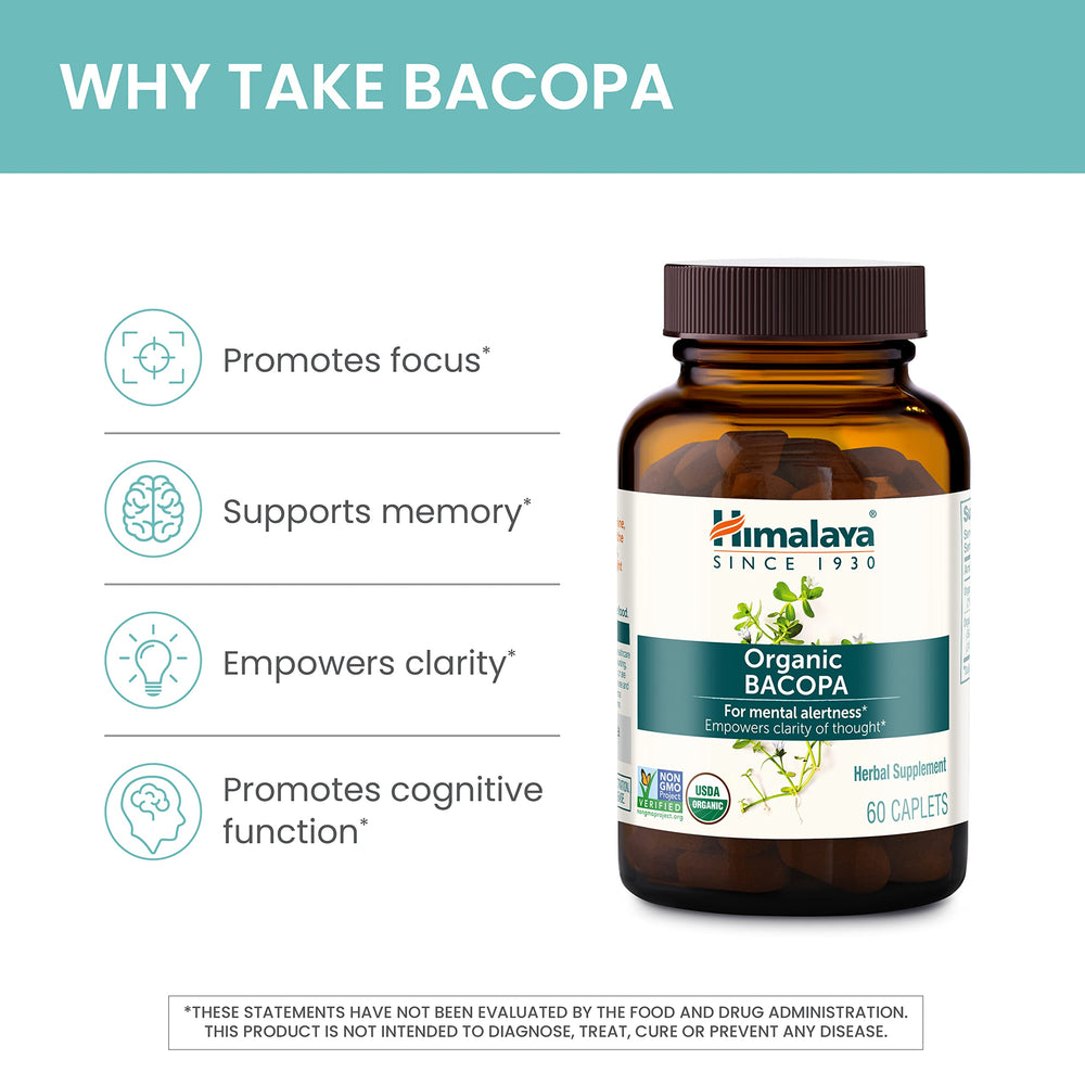 Himalaya Bacopa Organic 2-pack box shows value and convenience for sustained use.