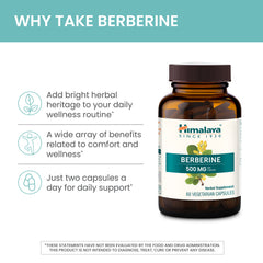 Barberry root extract detail shown with Himalaya Berberine packaging imagery.