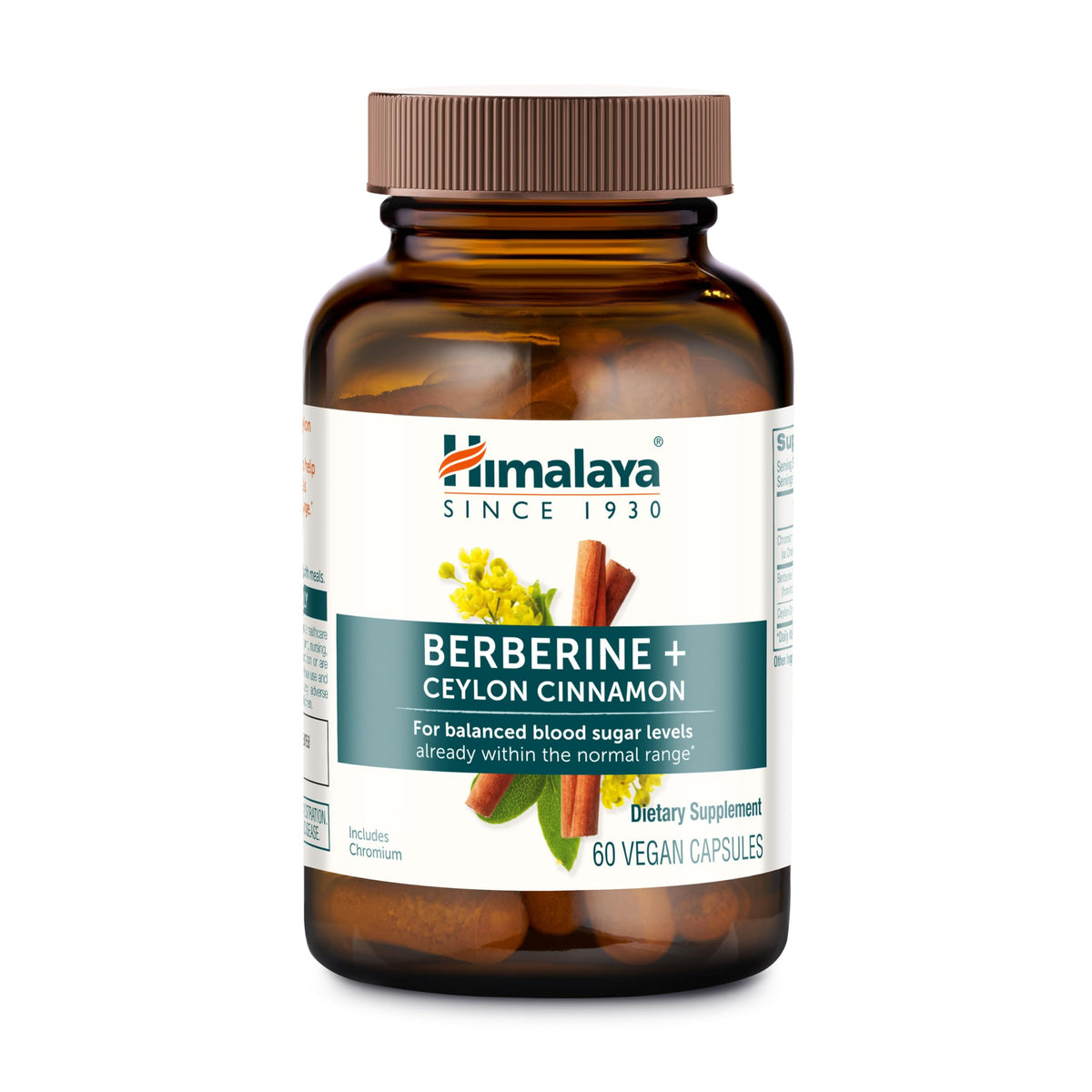 Himalaya Berberine with Ceylon Cinnamon bottle for daily metabolic support.
