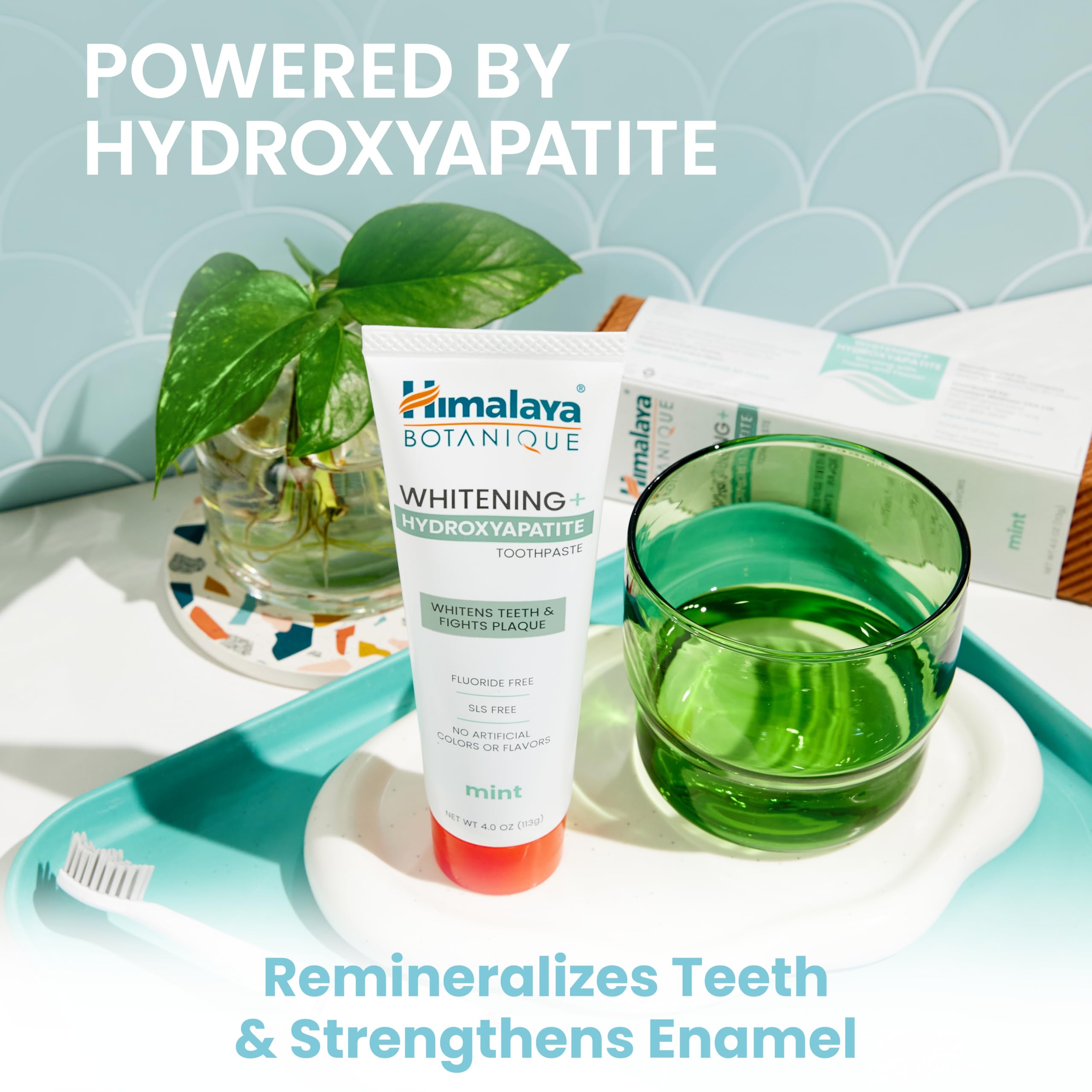 Himalaya Botanique toothpaste texture closeup demonstrates smooth non-abrasive formula