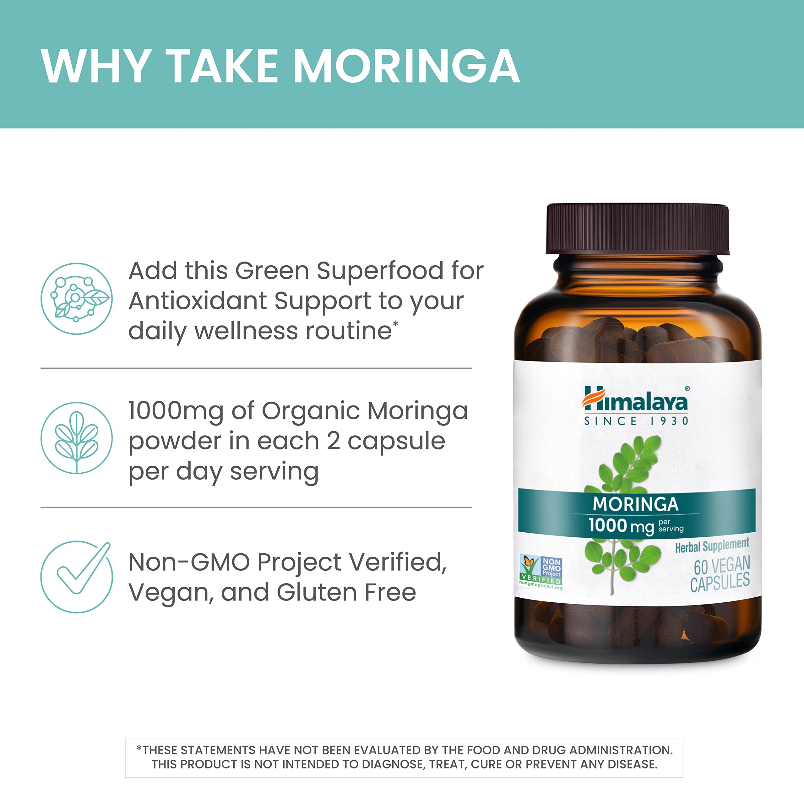 Himalaya Moringa capsules on wood surface for convenient routine