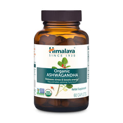 Himalaya Organic Ashwagandha 670 mg caplets front view for daily stress support
