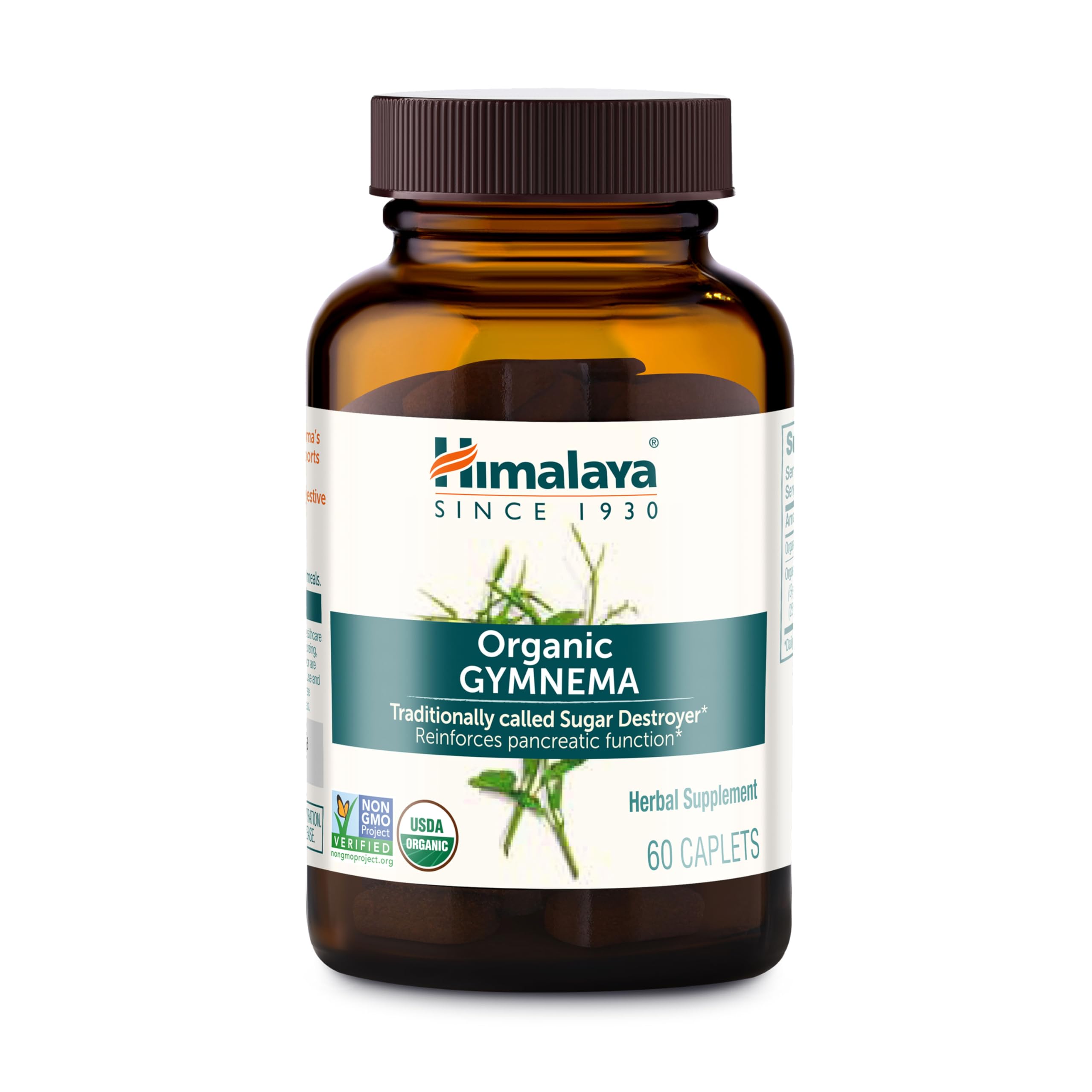 Himalaya Gymnema Sylvestre bottle with caplets for daily carbohydrate metabolism support