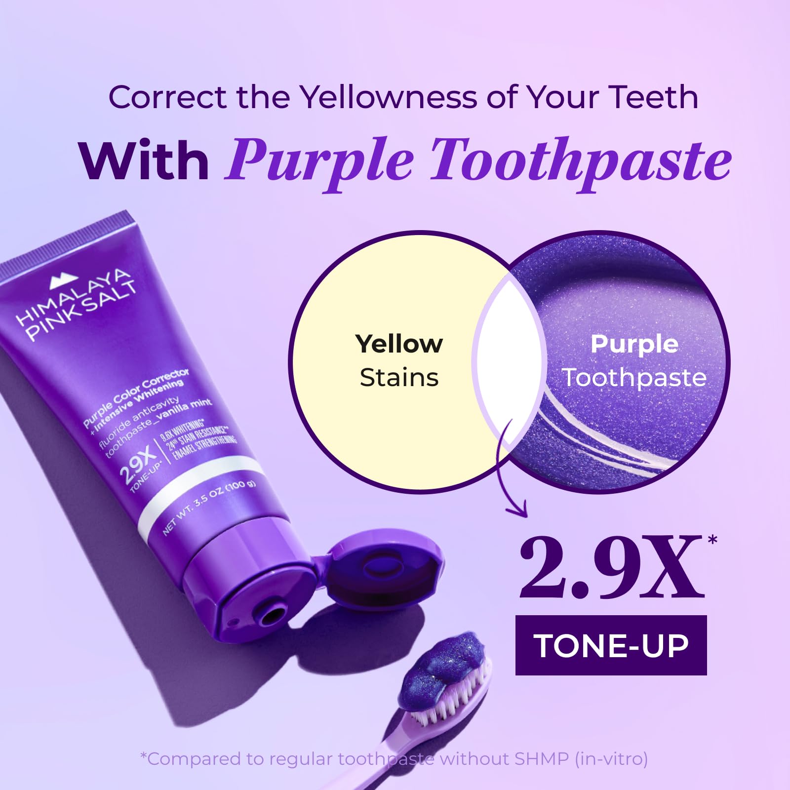 HIMALAYA PINKSALT Purple Whitening Toothpaste natural formulation free from peroxide.