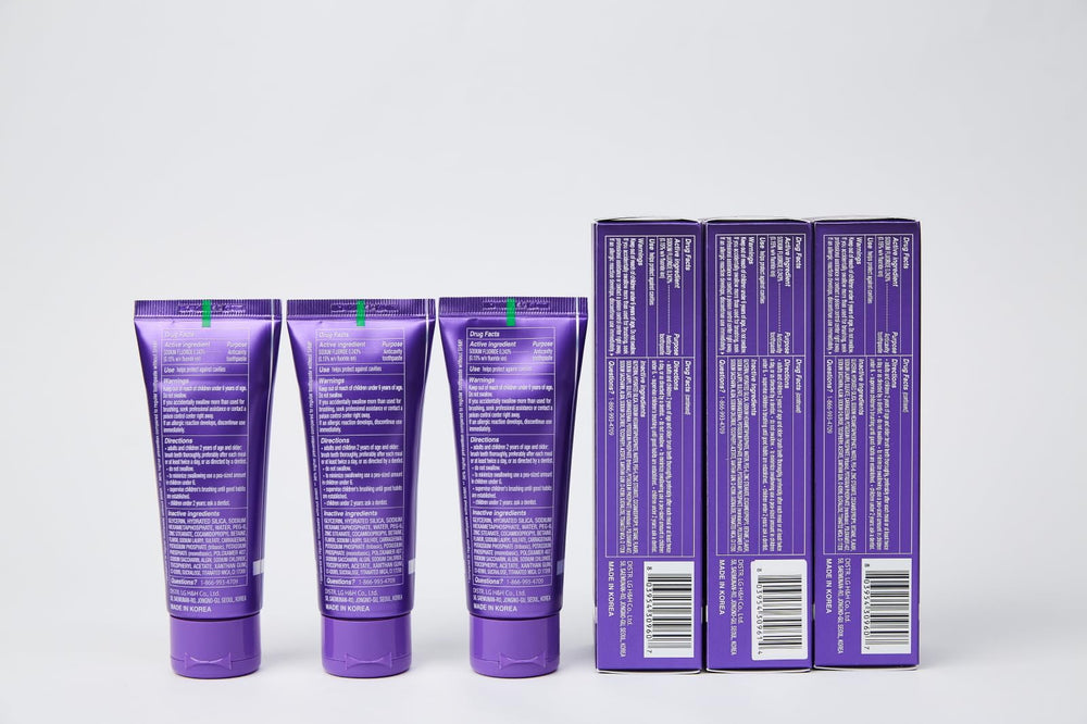HIMALAYA PINKSALT Purple Toothpaste peroxide-free labeling signals gentle care.