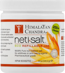 Himalayan Chandra Neti Pot Salt Jar with 12 oz of pure non-iodized salt for nasal rinses