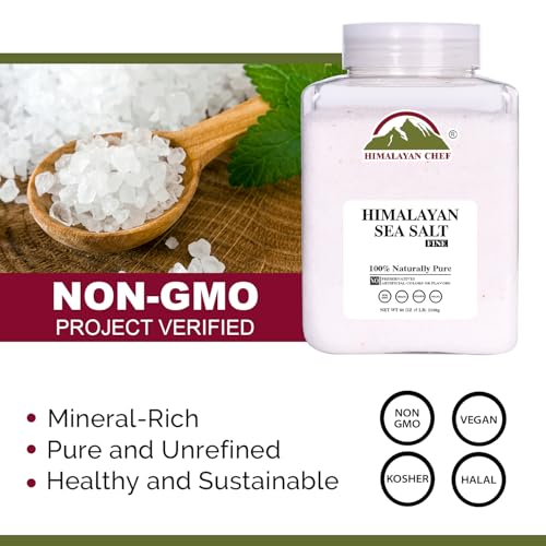 Himalayan Chef bulk salt storage on a kitchen shelf for cost efficiency