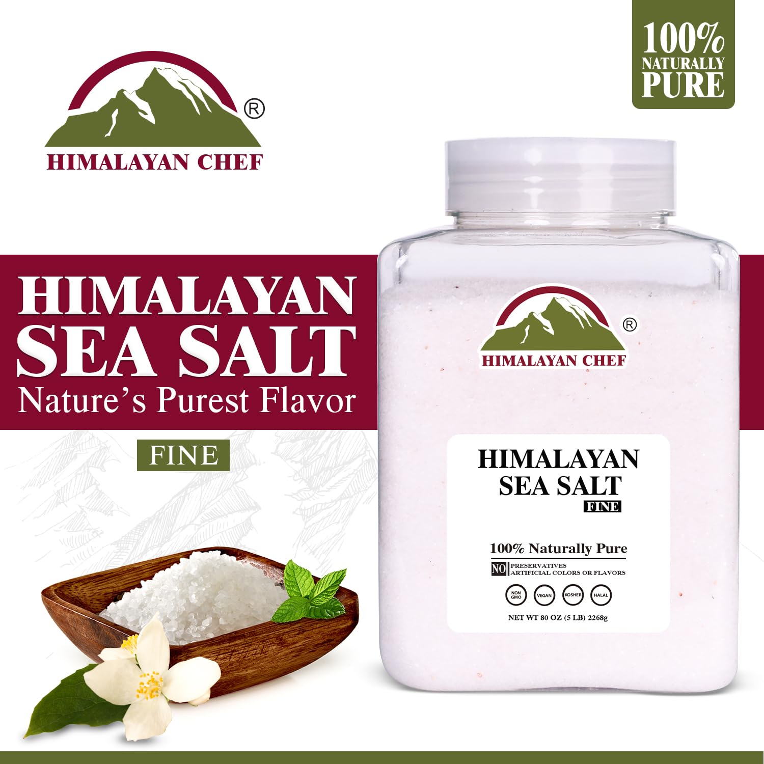 Himalayan Chef sea salt in a baking scene enhancing flavor and crust color