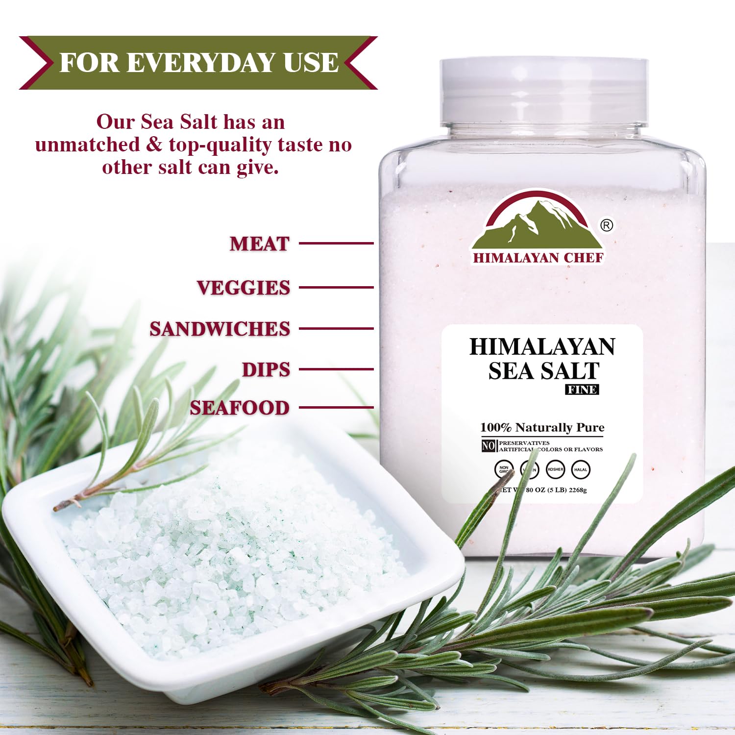 Himalayan Chef sea salt seasoning vegetables for vibrant flavor