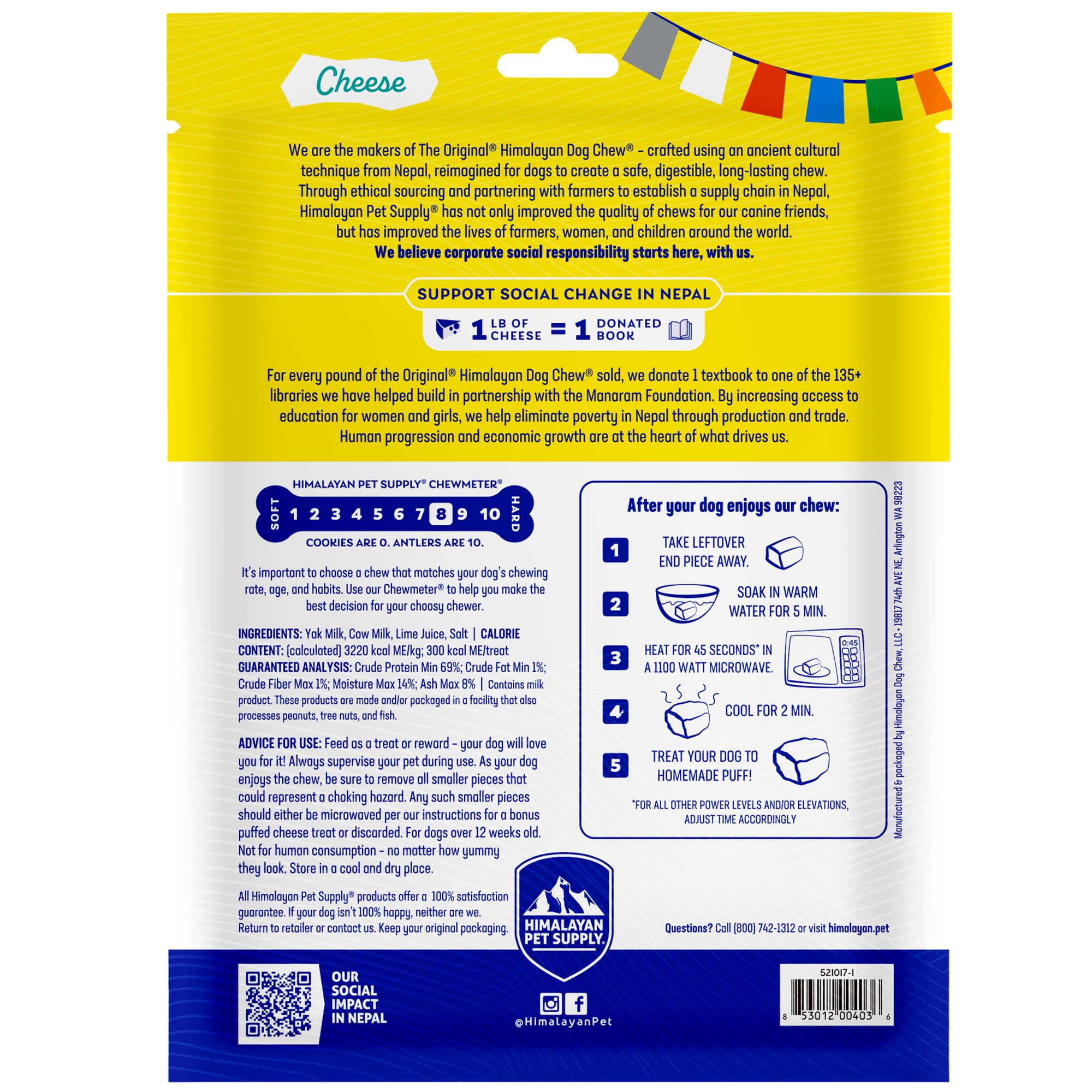 Himalayan Dog Chew lactose-free treat shown outdoors.