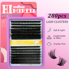 Himirell soft lash clusters mimic mink without stiff texture for comfortable all-day wear.