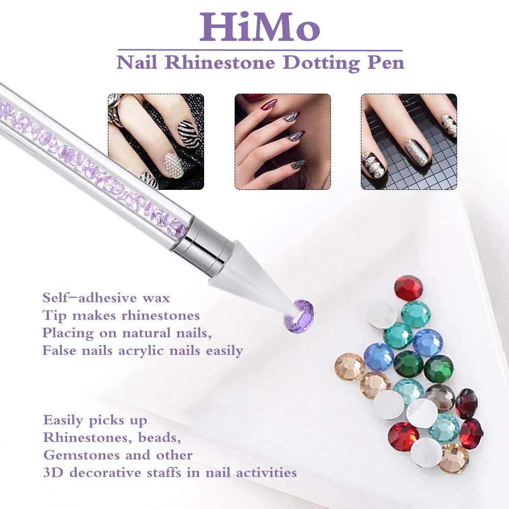 HiMo dual-ended nail art tool enhances control when applying rhinestones.