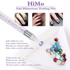 HiMo dual-ended nail art tool enhances control when applying rhinestones.