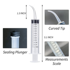 HiMo syringe with measurement scale aids accurate dosing for oral care routines.