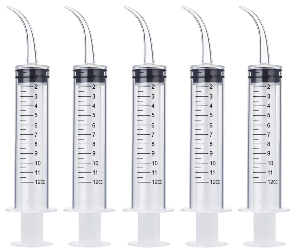 HiMo Wisdom Teeth Syringe with curved tip for precise 12ml irrigation in dental care.
