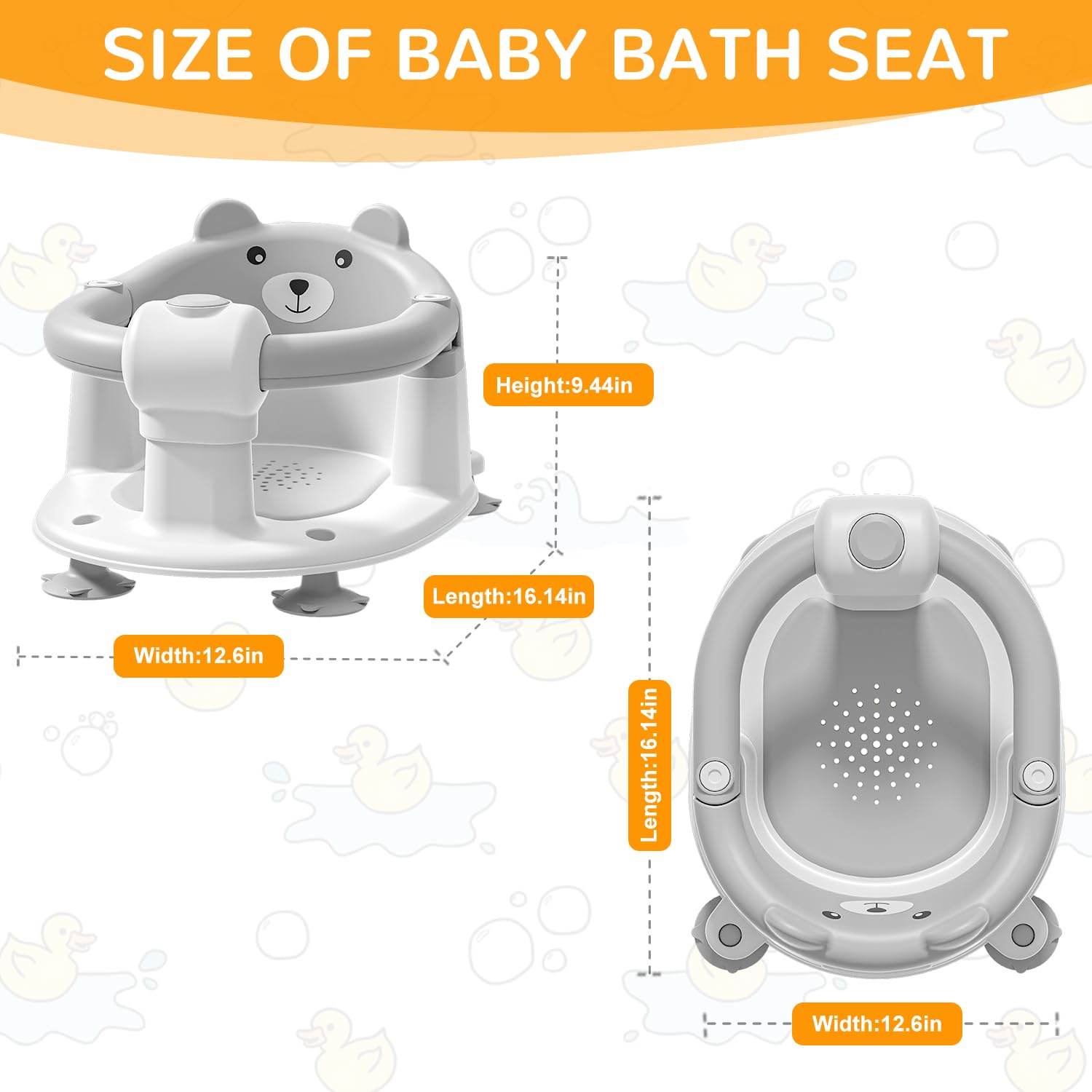 Himold bath seat used in tub for secure sitting during bath