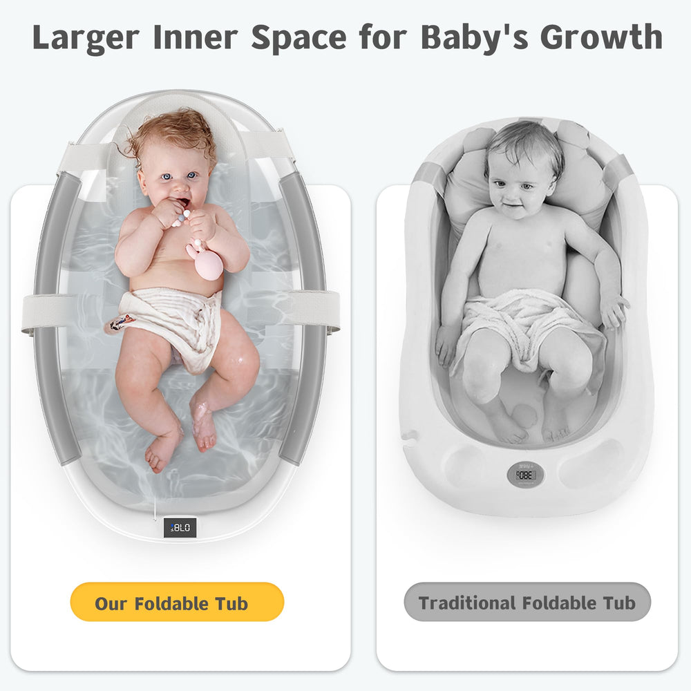 Himold collapsible baby bathtub uses BPA-free material for gentle skin contact.