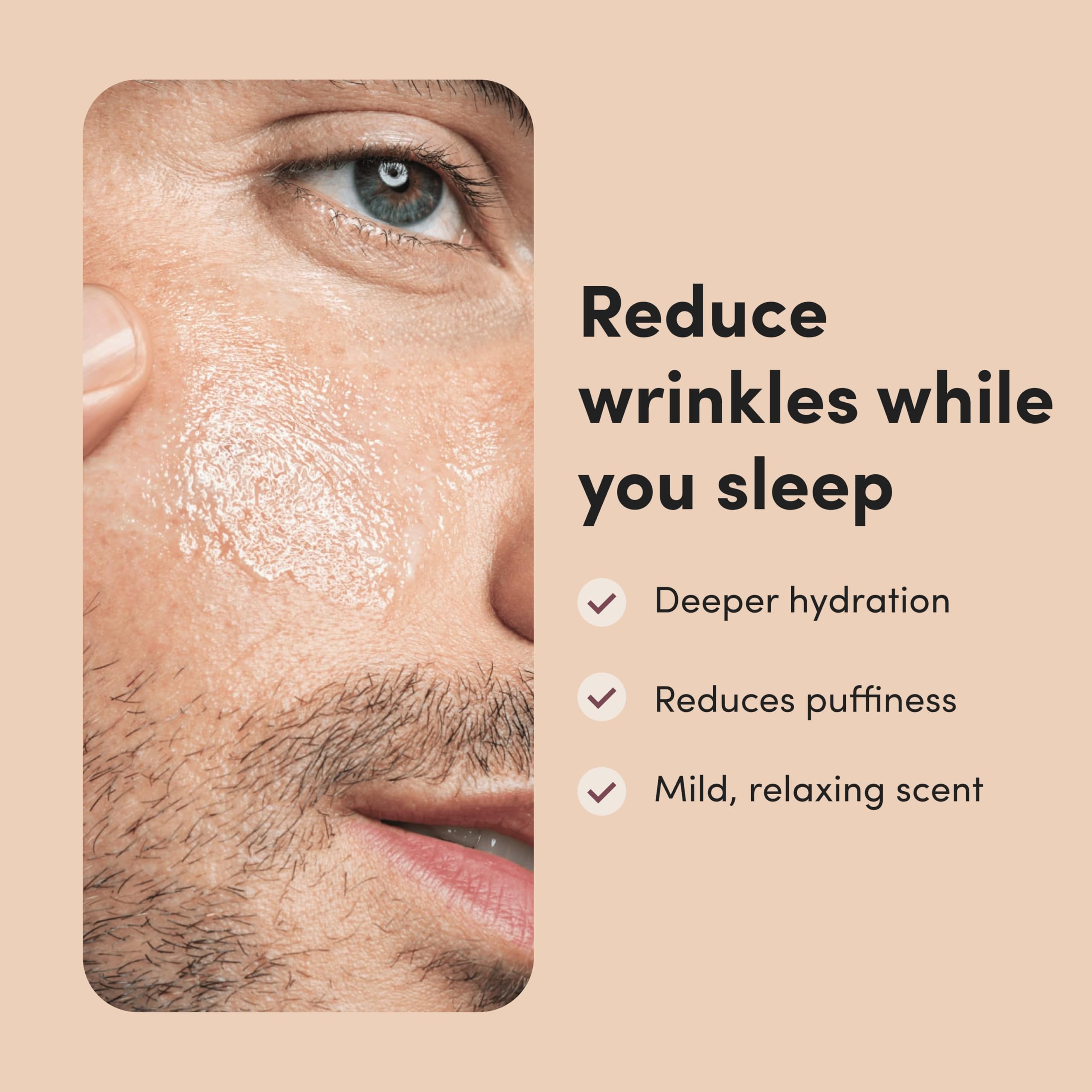 Hims Goodnight Wrinkle Cream Shea butter jar highlights rich moisture