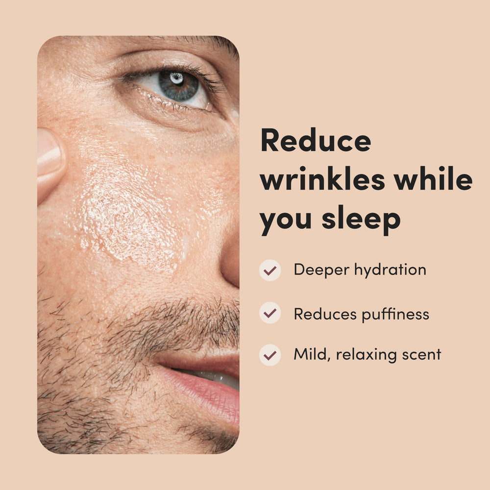 Hims Goodnight Wrinkle Cream Shea butter jar highlights rich moisture