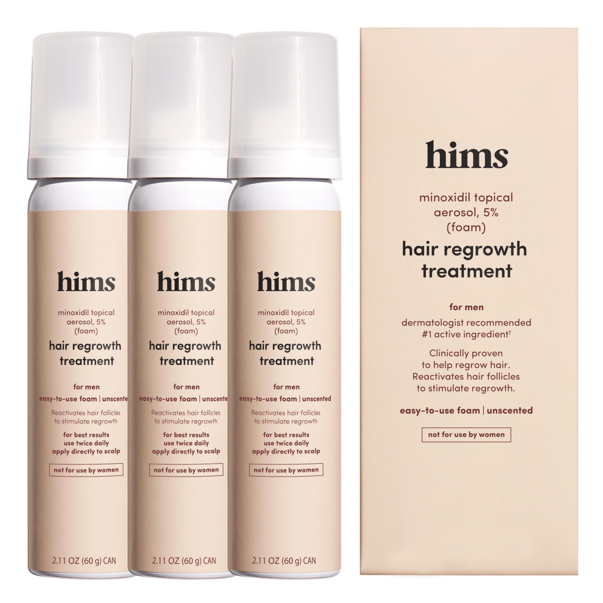 Hims Hair Regrowth bottle 5% enables simple daily scalp care
