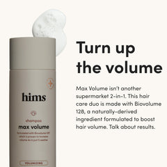 Hims Max Volume Conditioner bottle front adds moisture and slip for fine hair