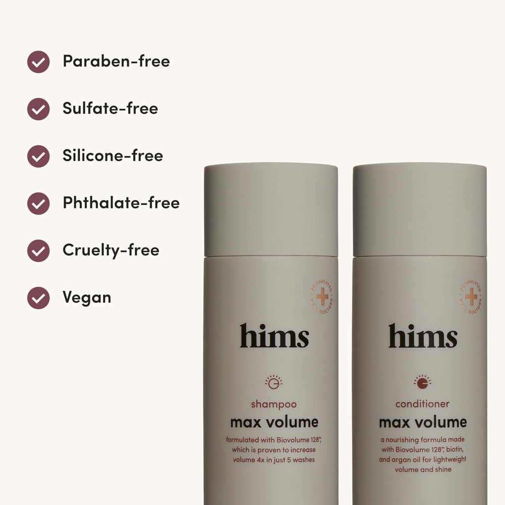 Hims Root Lift action demonstrates uplift at the roots for volume