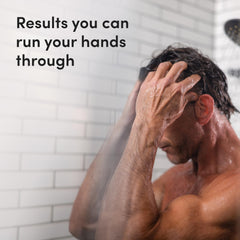 hims Thick Fix conditioner application on towel-dried hair for softer, manageable strands.