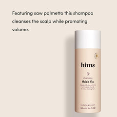 Hims Thick Fix Minoxidil Foam application on the scalp.